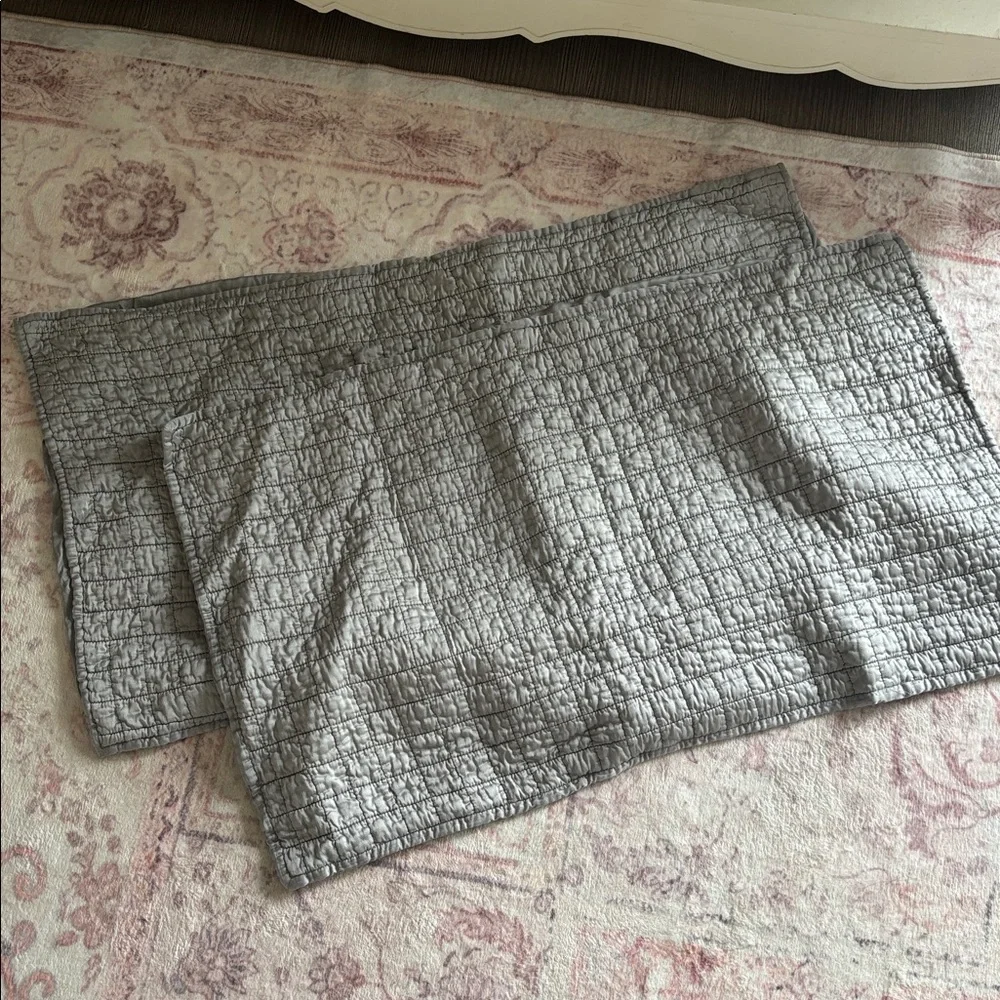 Restoration Hardware Quilted King Size Pillow Cases (Set of 2)